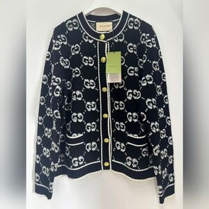 Gucci GG Jacquard Wool Cardigan